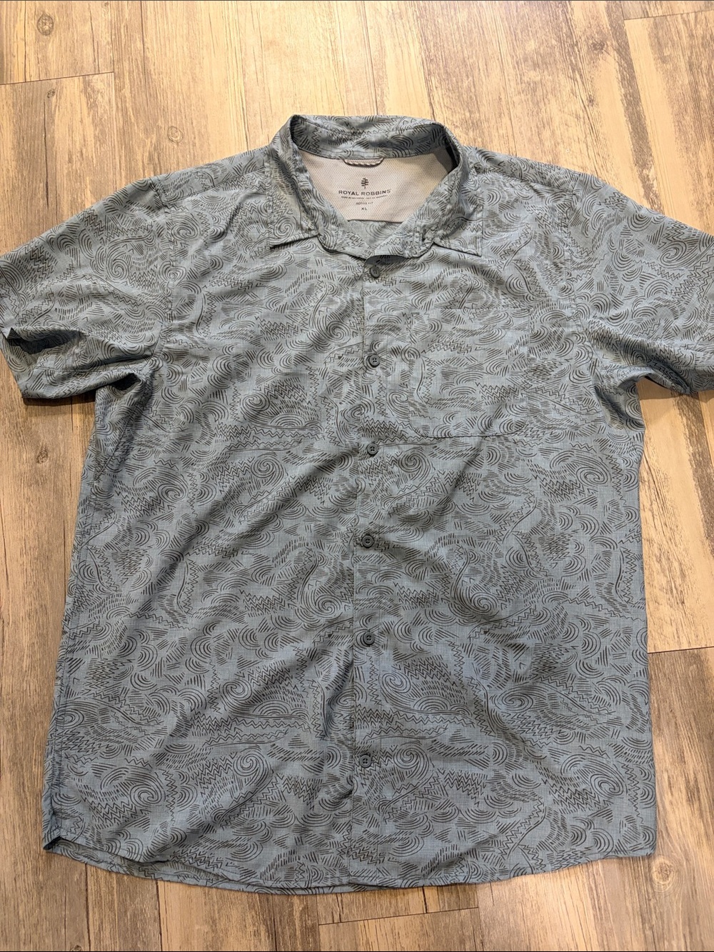Royal Robbins Blue-Gray Short-Sleeve Button-Down Shirt